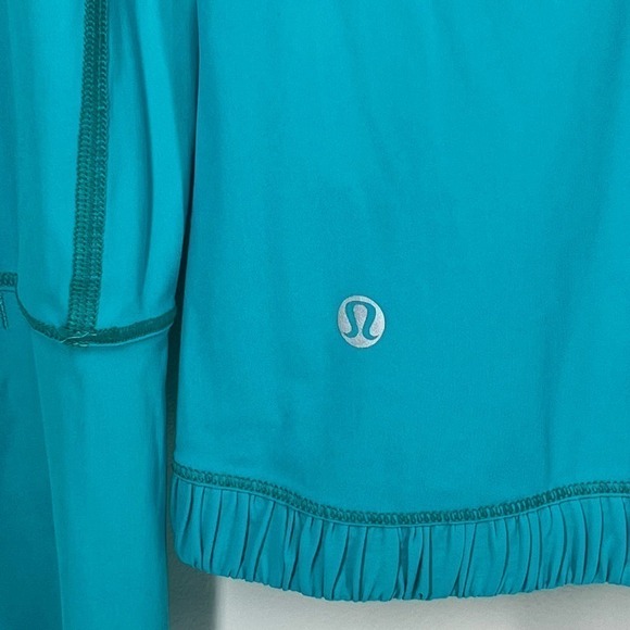 Lululemon UPF50 Lightweight Run Surf Hoodie Long Sleeve Slim 4 Turquoise - Picture 12 of 14